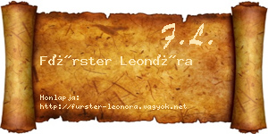 Fürster Leonóra névjegykártya